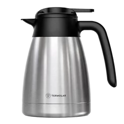 Bule Térmico Termolar Garzón 1,2 Litro em Inox com Tampa Rolha Gatilho Bebidas Quentes Chá Café