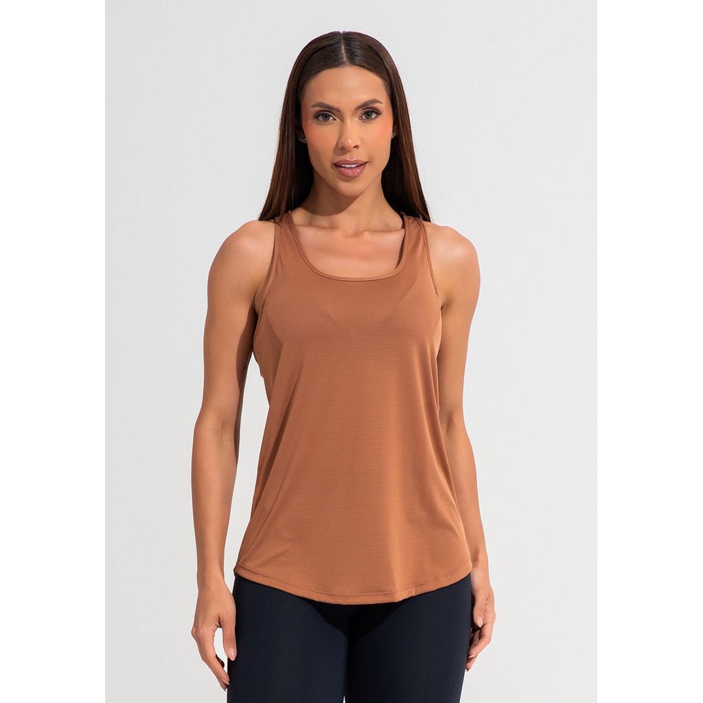Camiseta Fitness Feminina De Poliamida Modelo Nadador Básica Dlk