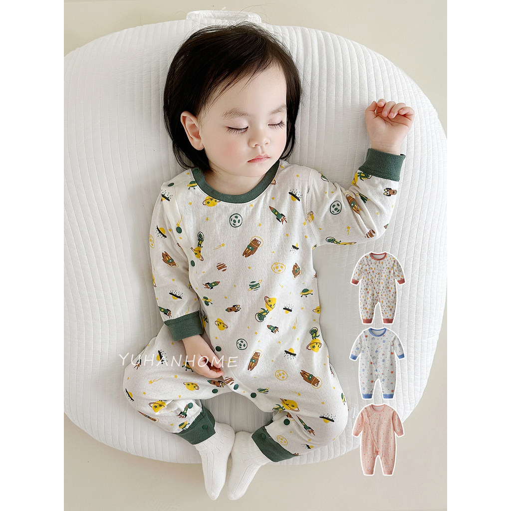 Macacão de bebê primavera outono desossado proteção da barriga Cardigan do bebê Close-Fitting roupa interior macacão beb