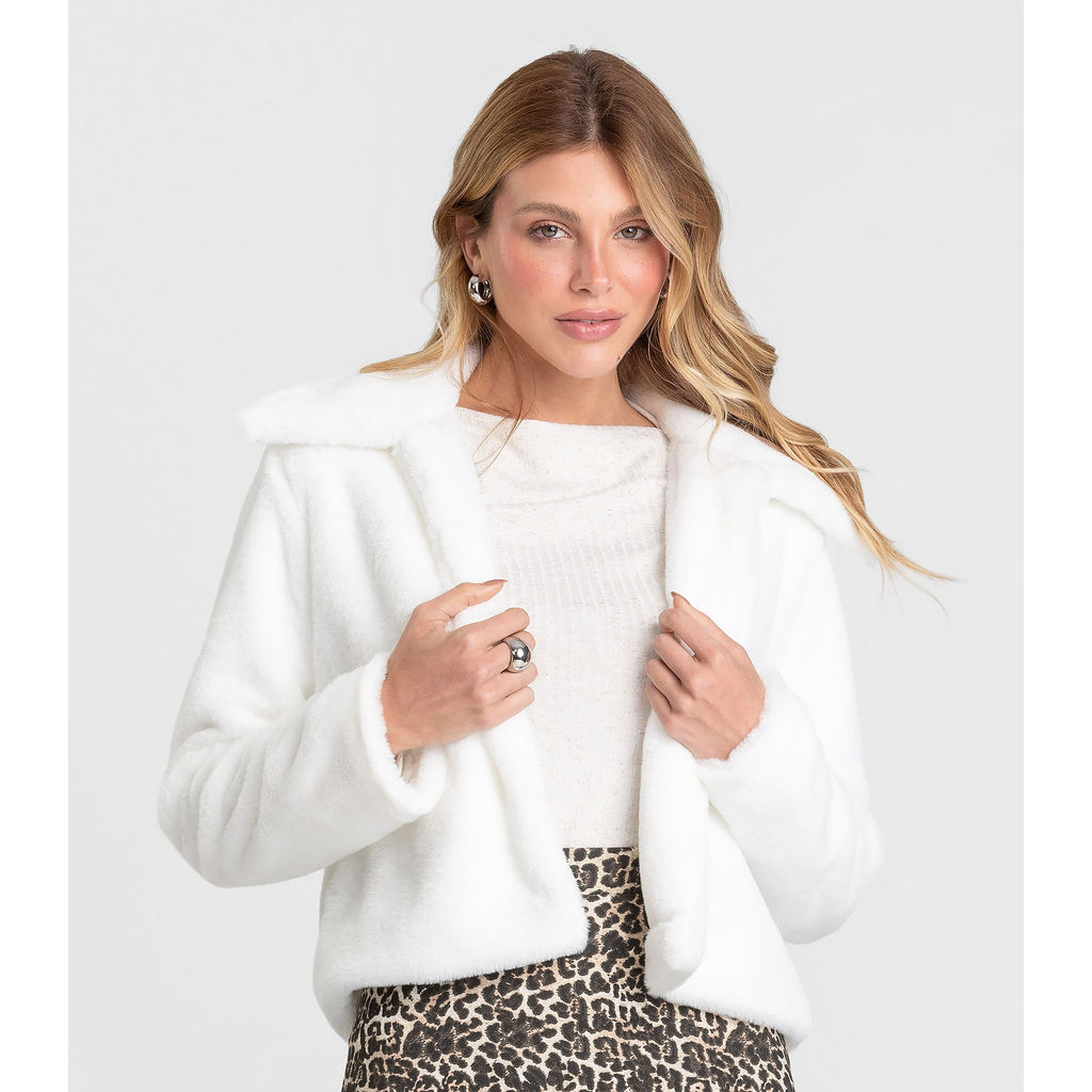 Casaco Feminino em Pelo Safira Dianna Off White