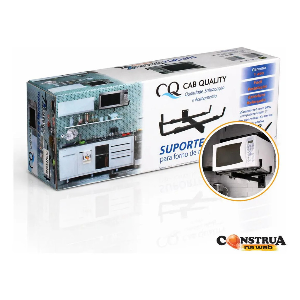 Suporte Para Microondas Parede E Forno Elétrico Aço Carbono Cab Quality Qs-70 Preto