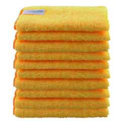 Kit 10 Flanelas Microfibra Premium 60x40 Amarela Autoamerica Amarelo