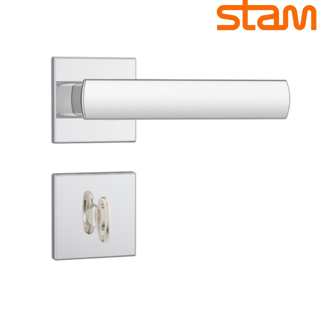 Fechadura Stam 82335 Roseta Quadrada 1 Banheiro Inox 41749