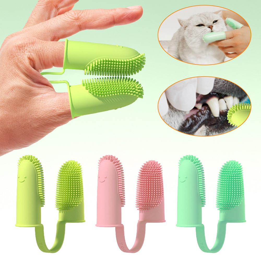Escova de Dentes Super Macia para Animais de Estimação, Ferramenta de Limpeza TPR para Combater Mau Hálito em Cães