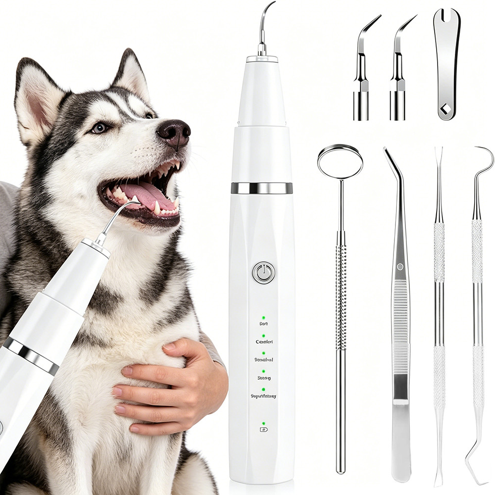 Newpet Limpador de dentes elétrico para animais de estimação por Limpeza Oral de Cão/Gato branco