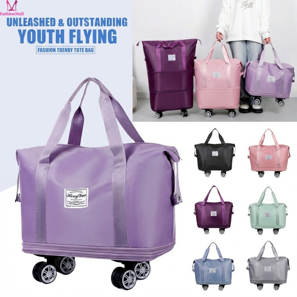 Bolsa De Bagagem De Roda Universal Expansível-Separação Seca E Úmida De Grande Capacidade Para Viagens