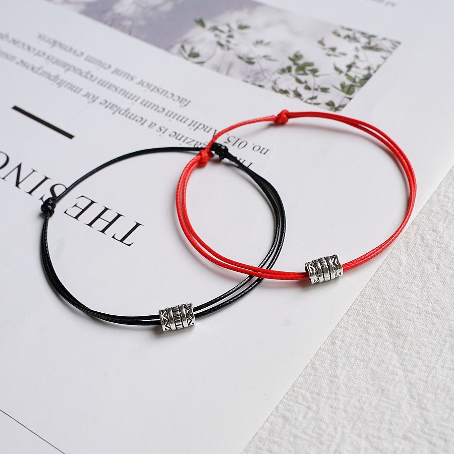 Masculino feminino estilo Benming ano sorte corda vermelha diário Casual All-Match frisado Pull-out pulseira ajustável s