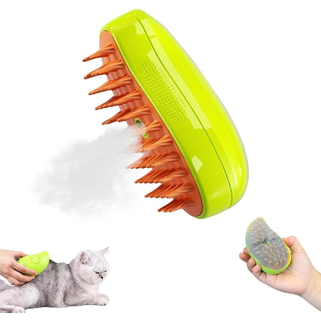 Escova a vapor para gatos três em um, com função de autolimpeza, remove nós de pelo e pelos soltos, promovendo a saúde d