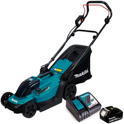 Cortador de Grama Makita à Bateria 18V 450W LXT 8 Posições 4300RPM Coletor 30L Carregador Bivoolt