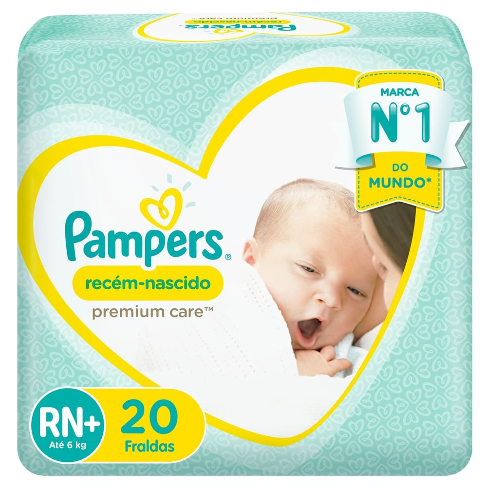 Fraldas Pampers Recém-Nascido Tamanho RN+ 20 Unidades