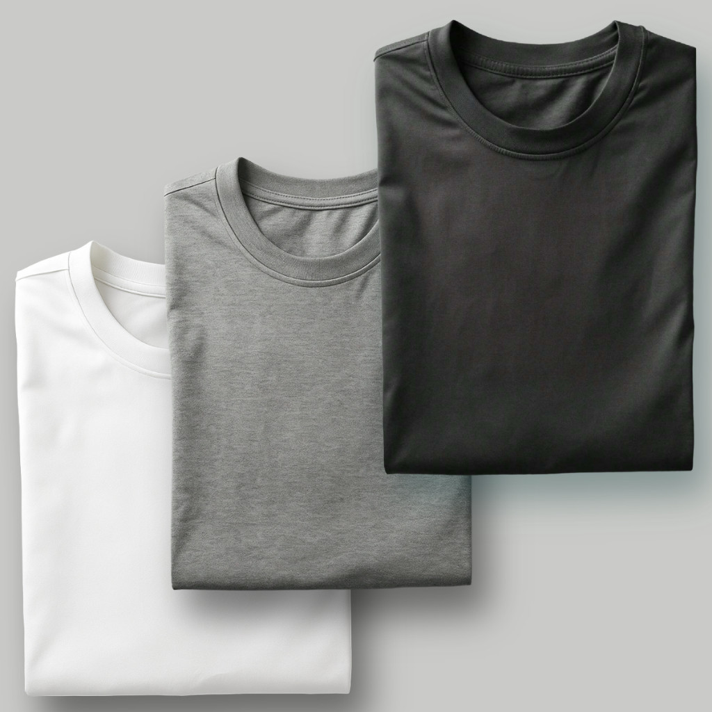 Kit 3 Camiseta Basica Masculina Algodao Lisa Premium Camisa Blusa Masculina Casual Festa Academia Treino