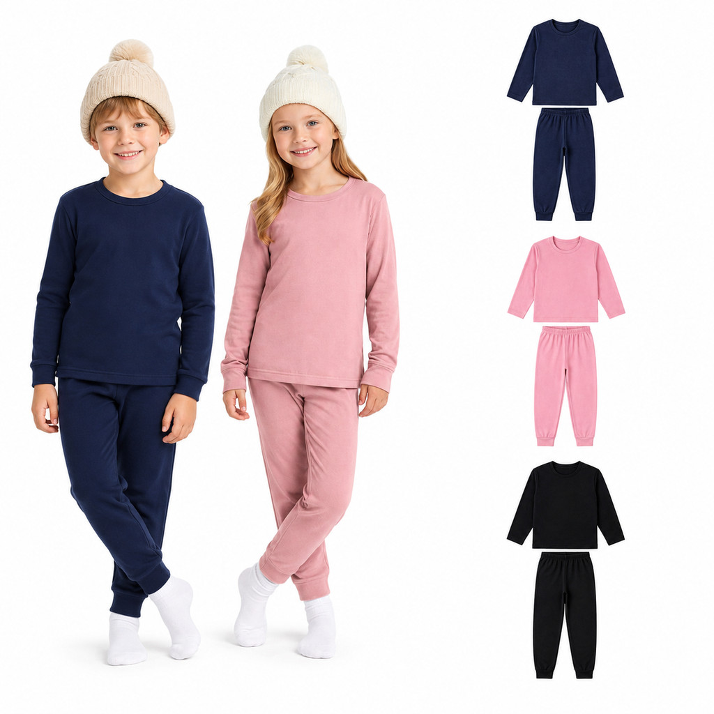 Conjunto Termico Menino e Menina Camisa e Calca Segunda Pele Infantil Peluciado Quentinho Frio