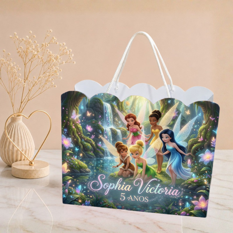Sacolinha Sininho | Tinkerbell Personalizada Pegue e Monte | Lembrancinha Aniversário | Mimos Festas