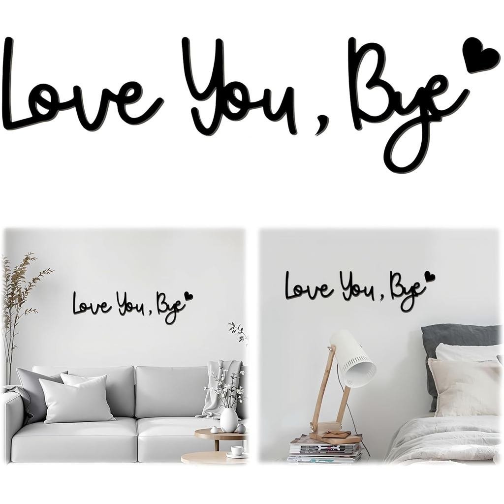 Placa de Madeira 'Love You Bye' para Decoração de Casa, Decoração para Pendurar Acima da Porta, Decoração Boho para Jane