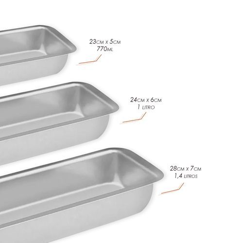 Conjunto Formas Paes 3 Pecas Antiaderente Duravel Facil Limpar Assar Receitas Caseiras