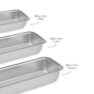 Conjunto Formas Paes 3 Pecas Antiaderente Duravel Facil Limpar Assar Receitas Caseiras