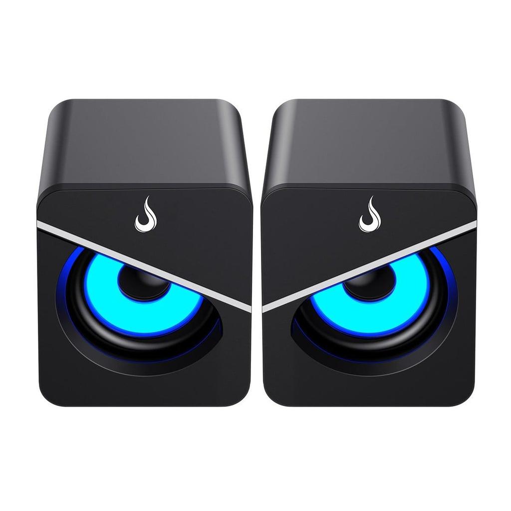 Caixa De Som Gamer Rise Mode Mad Sound 01, LED Azul, 3.5mm, 2x3W, Preto, RM-SPMA-01-BB