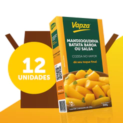 Kit com 12 Mandioquinhas Cozidas no Vapor 500G Vapza