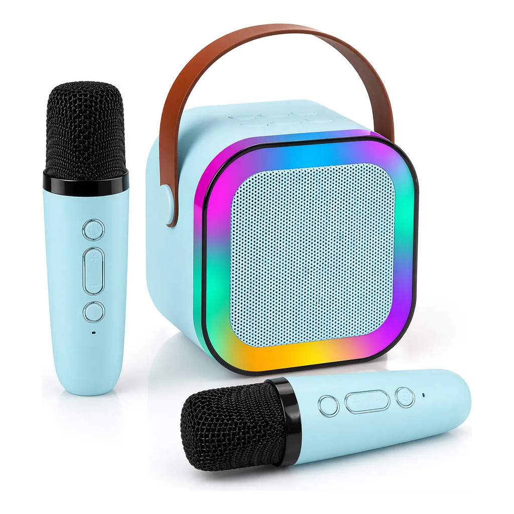 K12 Caixa De Som Com Microfones Bluetooth Karaokê Brincadeiras em Família