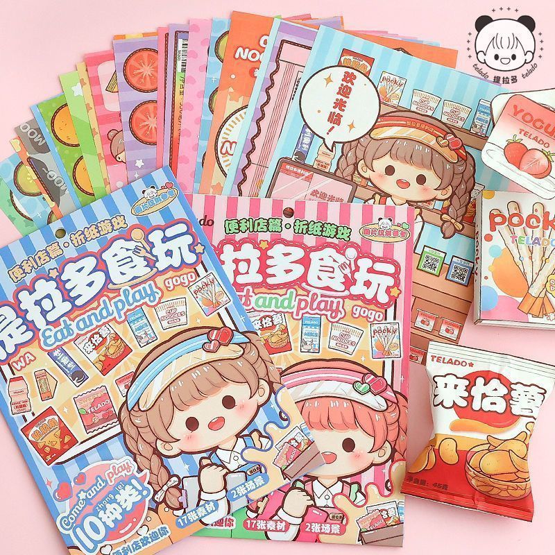 Adesivos temáticos de lanches e bebidas da Tirado para meninas e crianças, livro sensorial, modelo de papel de comida fo