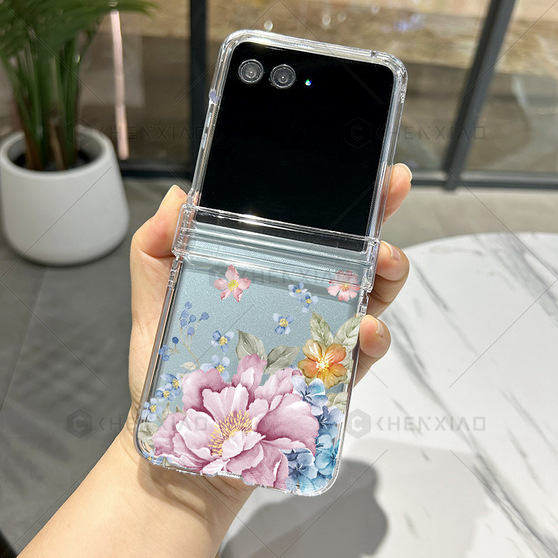 Retro Flores Caso De Telefone Para Motorola Razr 70 ultra 50ultra 60 40 Luxo Cap