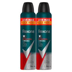 Kit 2 Desodorante Rexona Antibacterial Protection Men Aerosol Antitranspirante 72h 250ml Leve Mais Pague Menos