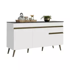 Balcão de Cozinha Gabinete Pia 150cm 3 Portas 1 Gaveta Retrô Florença Multimóveis MP2437