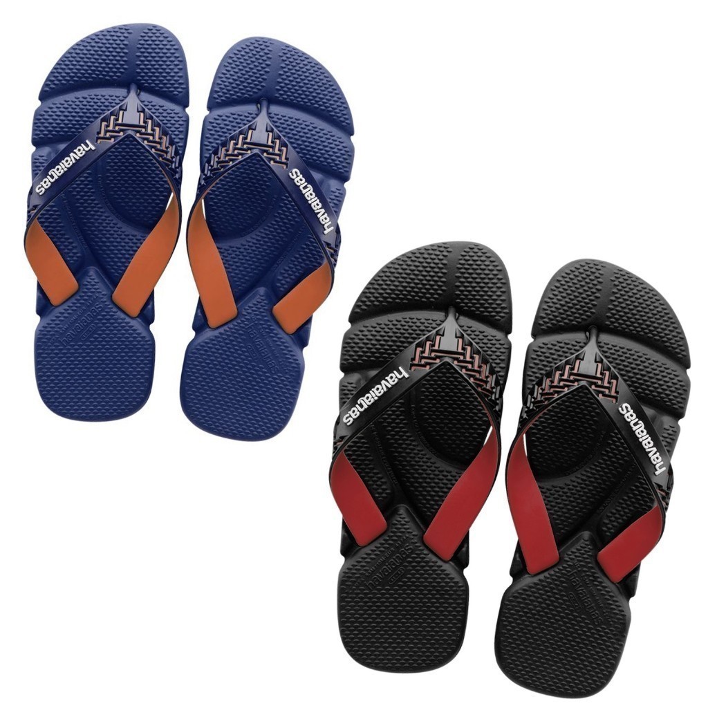 Kit 02 Pares De Chinelo Sandália Masculino Havainas Power De Borracha Macia Antiderrapante Com Tiras Grossas Reforçadas