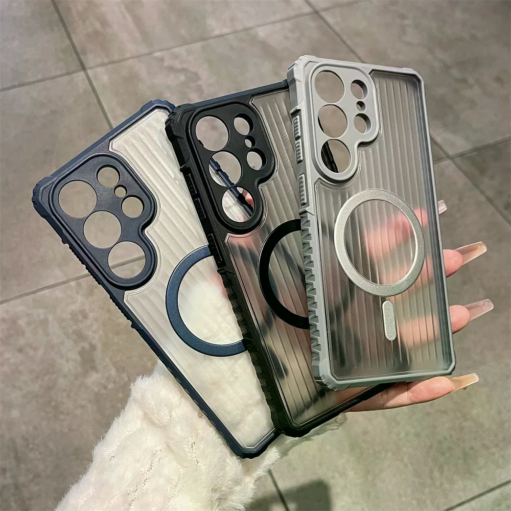 Para Samsung Galaxy S26 S25 S24 S23 S22 S26Ultra S26 Plus S20FE S21FE S23FE S24FE S25FE S26FE Translúcido Claro Caso Mag
