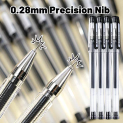 Caneta Neutra Preta De 20-4 Unidades De 0.28 Mm-De Assinatura Para Escrita Suave Gel Ultrafina-Secagem Rápida Cartão De