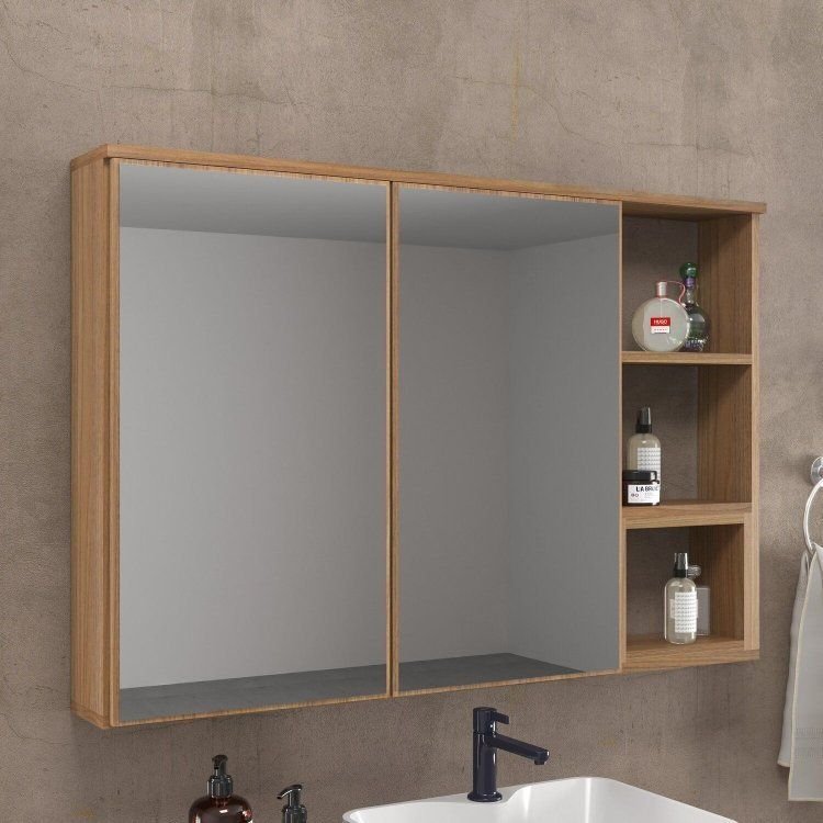 Espelheira para Banheiro 100cm x 67cm Máximus Noce/Noce Noce
