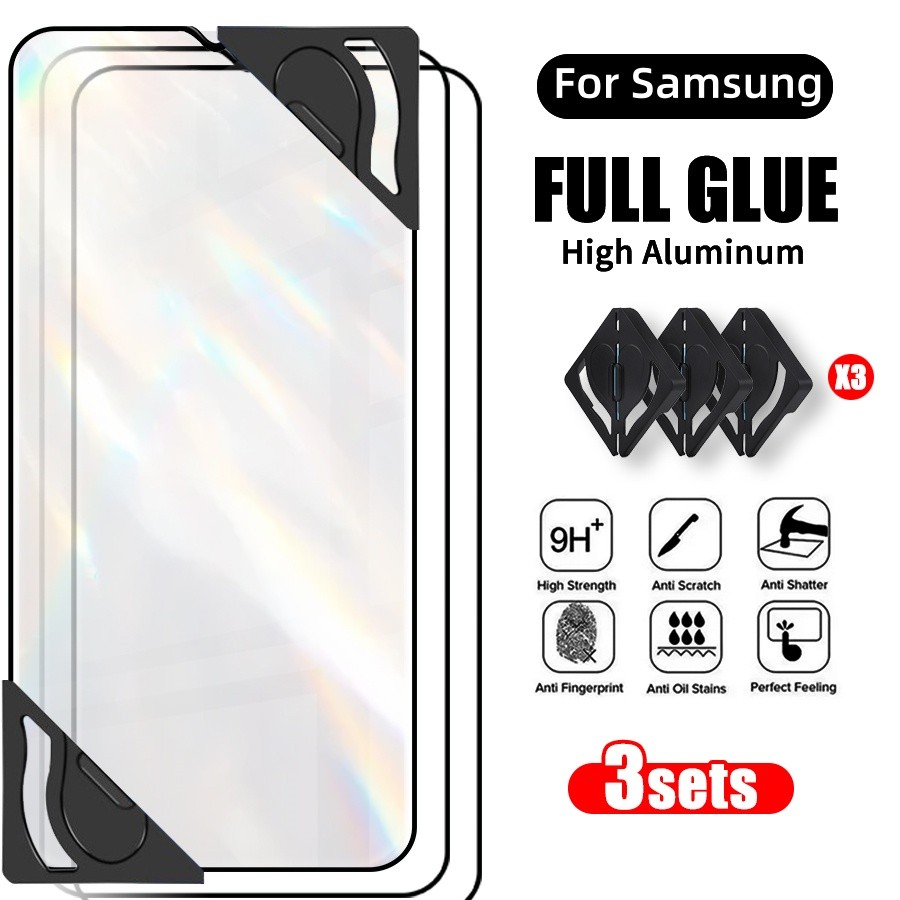 3PCS Pelicula de vidro para Samsung Galaxy A37 A57 A07 A17 A34 A54 A15 A25 A35 A55 A56 A36 A26 A16 A05 A06 A24 A14 A13