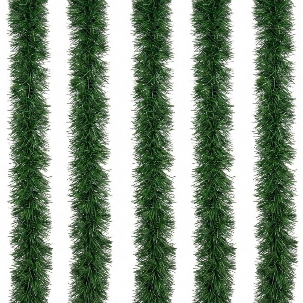 Kit 5 Festão De Natal Verde Claro 2m Flexível Decoração