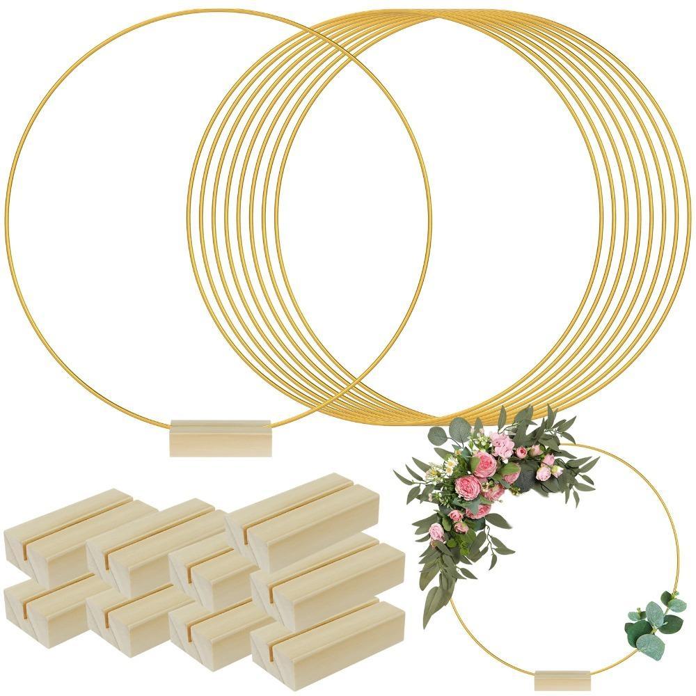 Aros De Flores De Metal Dourado , Anéis Redondos De Suporte De Base De 10-50 Cm , Argola Vintage De Ferro Para Decoração