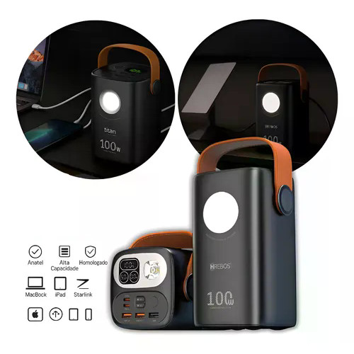 Power Bank 60000mah 100w Turbo Usb-c Pd Para starlink Notebook iPhone Celular iP