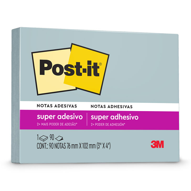 Bloco de notas super adesivas Post-it reciclado Azul Jeans 76x102mm 90 folhas 3M