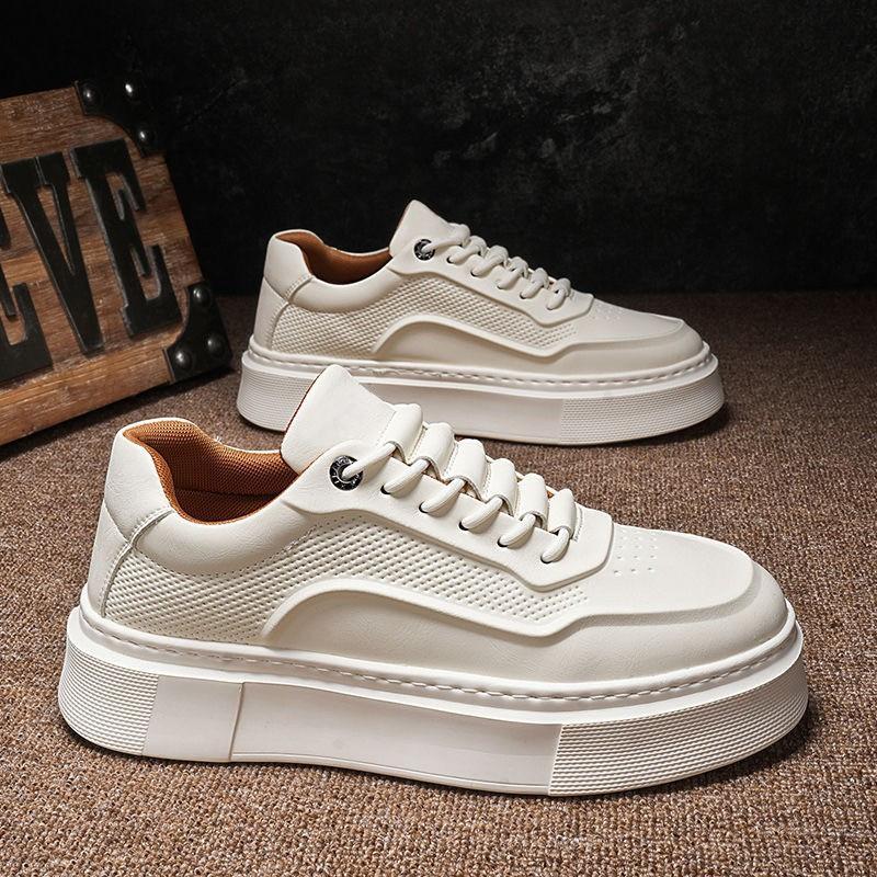 Sapatênis Masculino Branco Casual Urbano Tênis Caminhada Solado Alto Moda Coreana Leve E Confortável