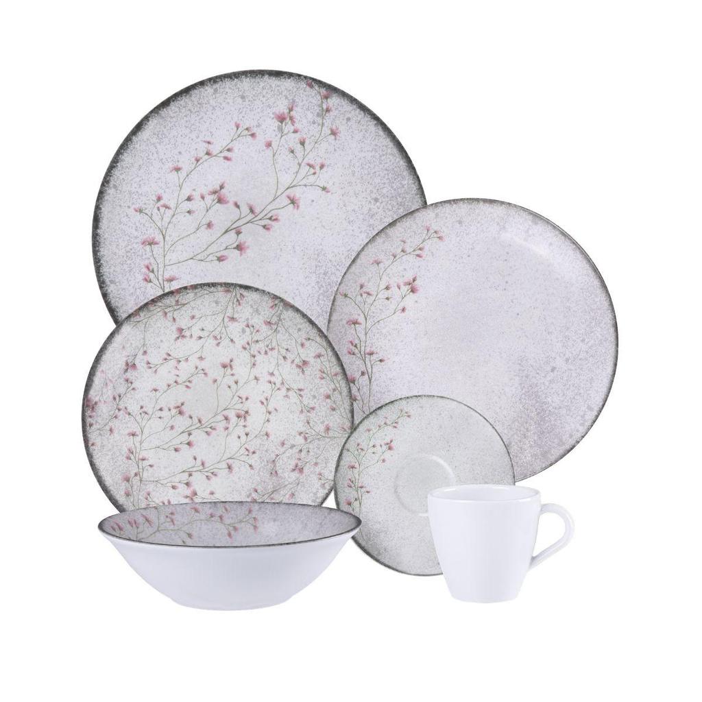 Jogo de Jantar Floralis 36 Peças com Bowl Porcelana Decorada Tramontina
