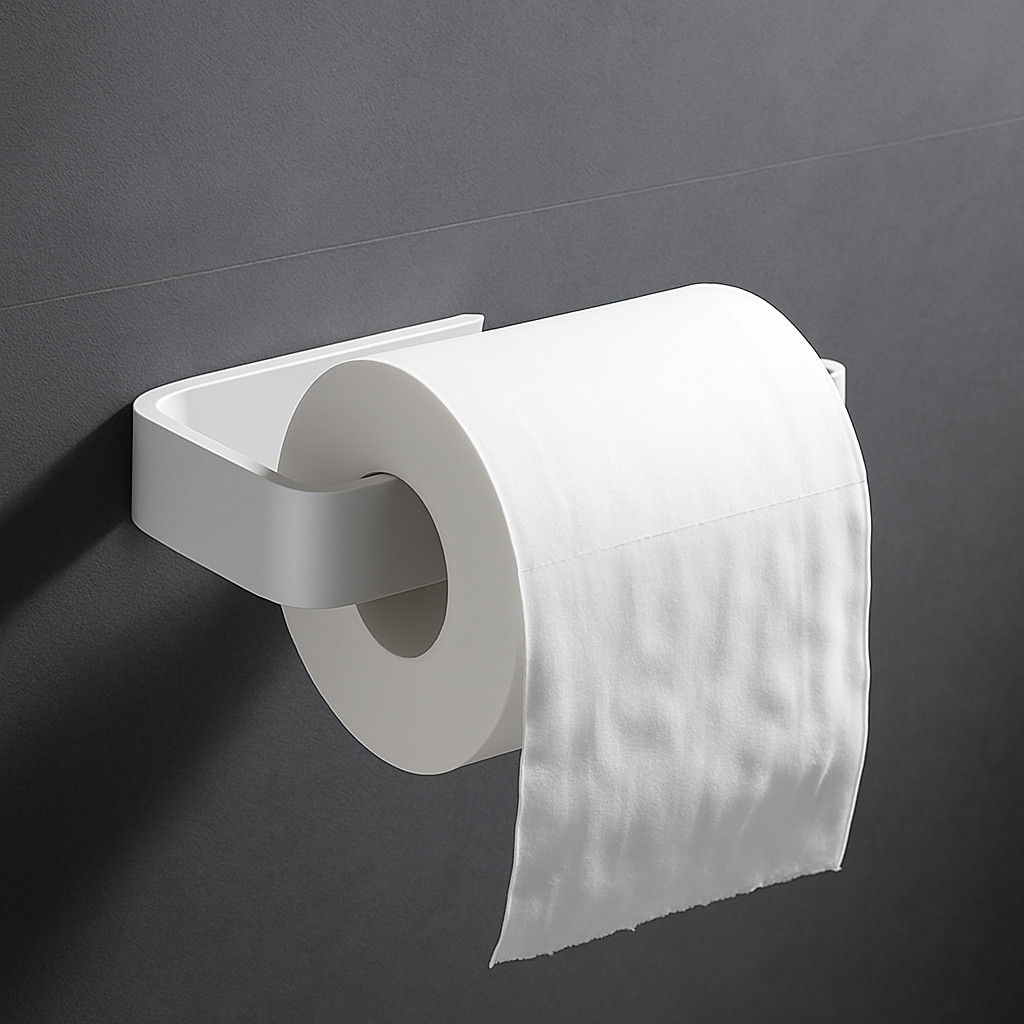 suporte Papel Higiênico Simples Suporte Parede Armário Banheiro sem perfuração Autoadesivo — imagem 2 de 2