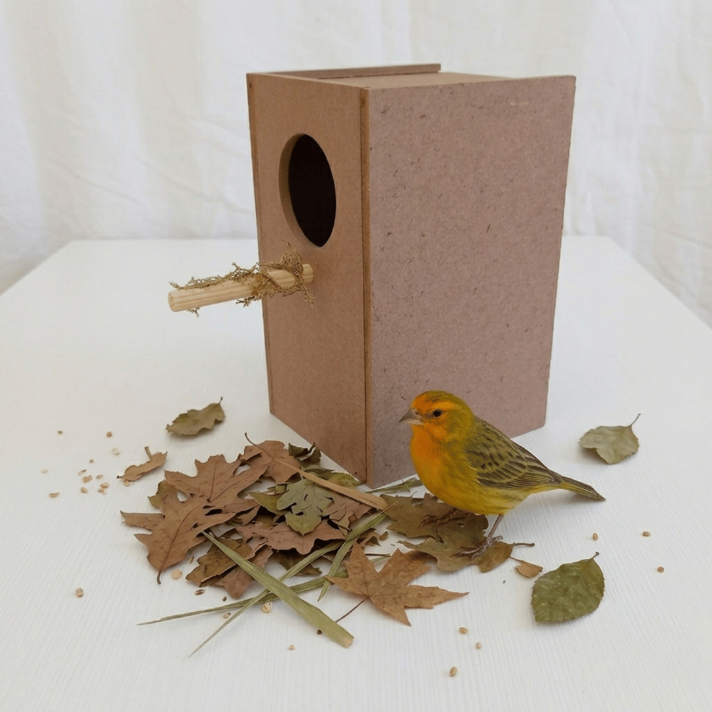 Ninho Verttical Madeira MDF para Canário da Terra e Pássaros LIvre de Jardim