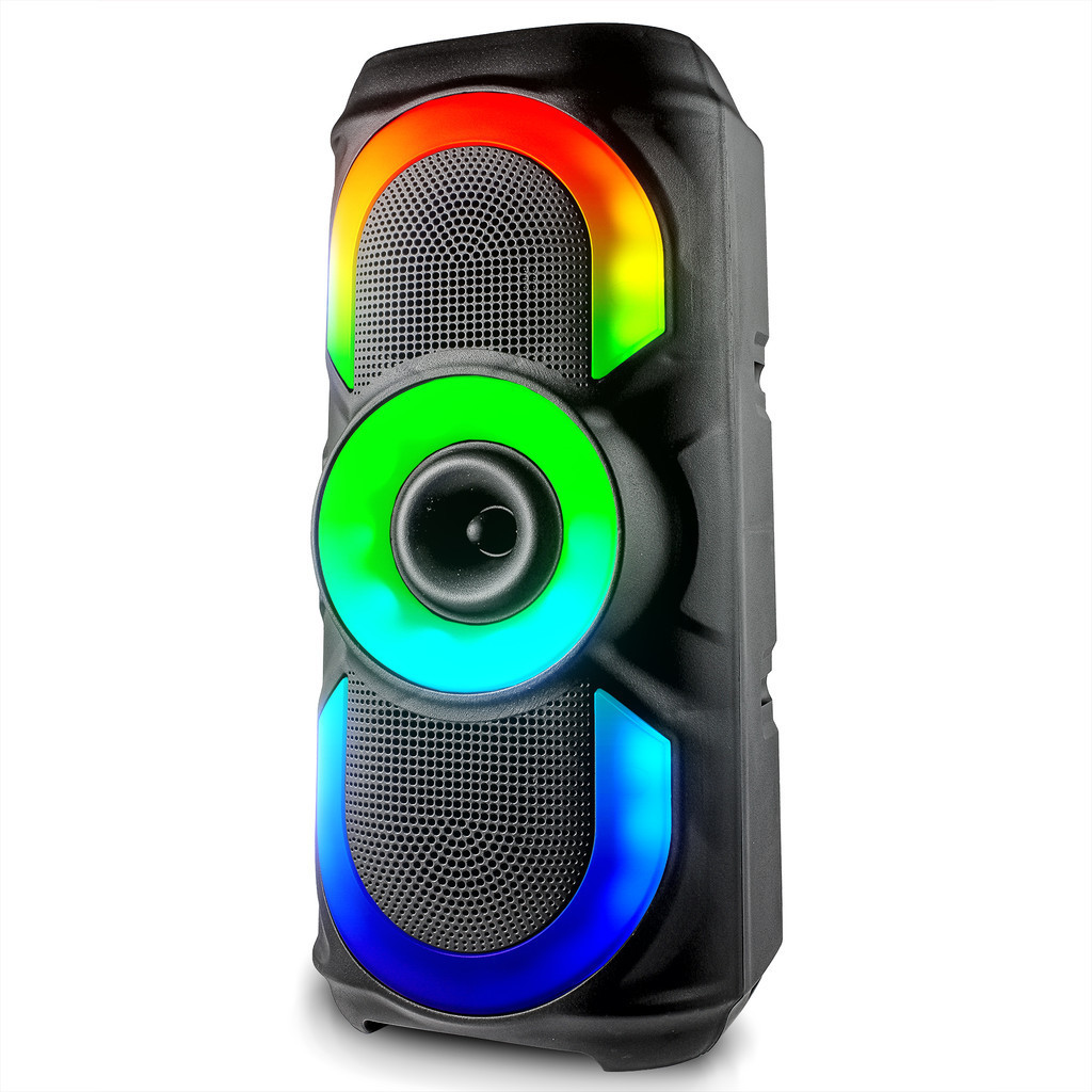 Caixa De Som Bluetooth Hi-Fi USB Radio Fm Alto Falante Speaker Painel LED RGB 50W