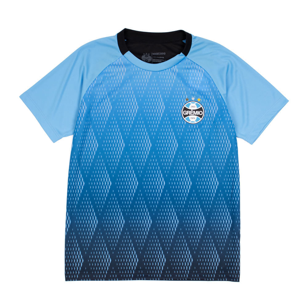 Camiseta Infantil Betel Grêmio Raça Degradê Azul/preto