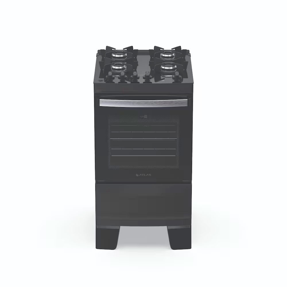 Fogão Agile Up Glass 4 Bocas com Mesa de Vidro e Acendimento Automático Atlas
