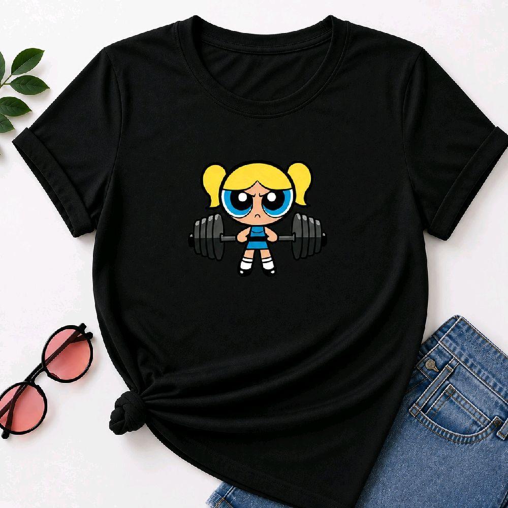 Blusa T-shirt Camiseta Feminina Lindinha Meninas Super Poderosas Academia Gym Camisa