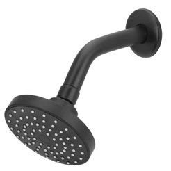 Ducha Flatt Preto Black Redondo Articulada Aquecedor Solar Gas Espalhador 1/2 Polegada