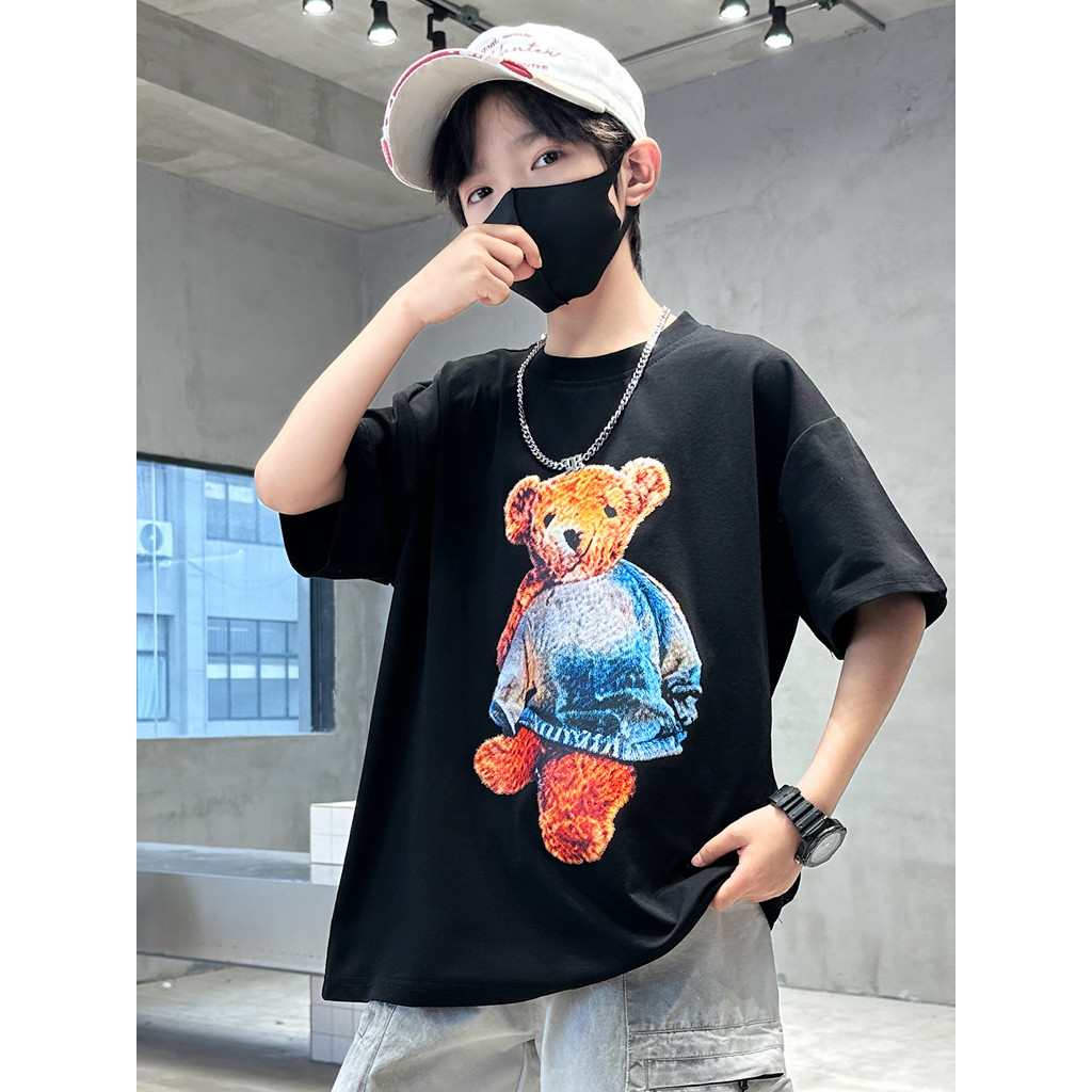 Meninos dos desenhos animados camiseta de manga curta roupas de verão 2026 novo estilo médio grande crianças verão estil