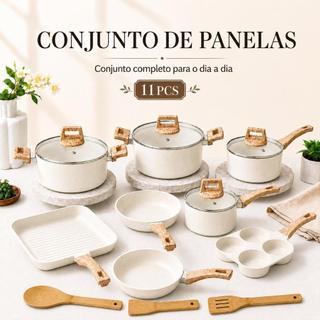 Jogo De Panelas Antiaderente 11 Peças Utensílios de Cozinha