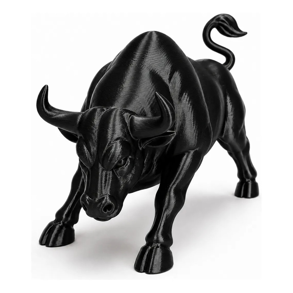 Estátua Touro de Wall Street Decoração Escritório Investidor Mercado Financeiro