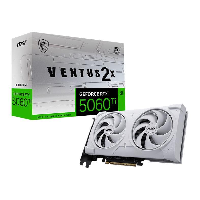 Placa de Video MSI GeForce RTX 5060 Ti Ventus 2X OC White Plus, 8GB, GDDR7, 128-bit, G506T8V2CWP