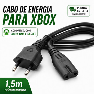 Cabo de Energia Alta Compatibilidade Bivolt 2Pinos Alta Qualidade Envio Rápido Xbox One Xbox Séries